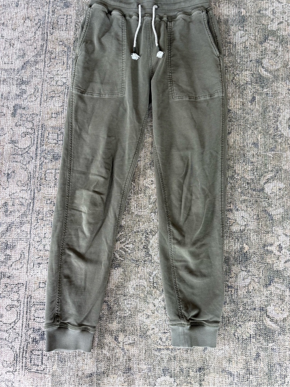Faherty Olive Green Whitewater Jogger Sweatpants Loungewear Coastal Medium - Picture 2 of 6